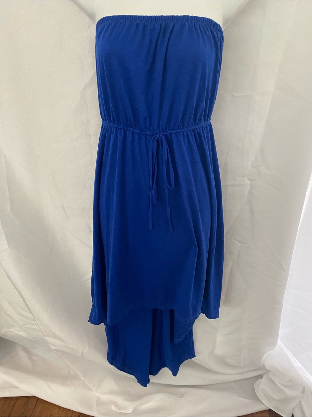 Jesse & J Strapless Cobalt Blue High-Low Hem Elastic Waist and Top Summer Dress